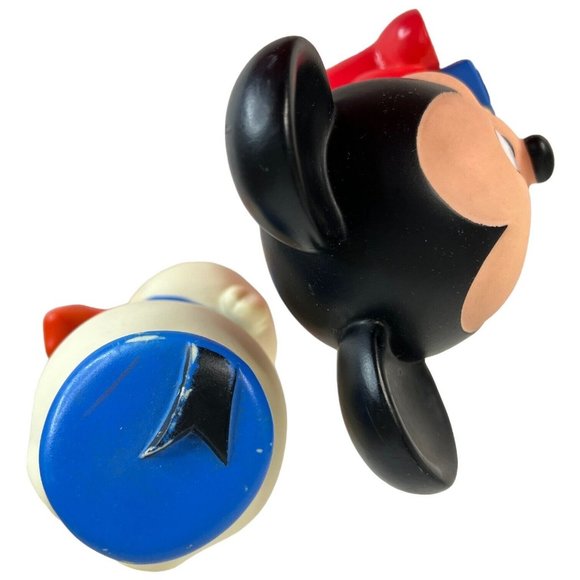 2 VTG Disney Baby Mickey Mouse And Donald Duck Toy Shelcore Vinyl 1984 Squeeks - Picture 12 of 12
